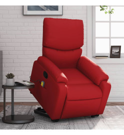 Fauteuil inclinable de massage Rouge Similicuir