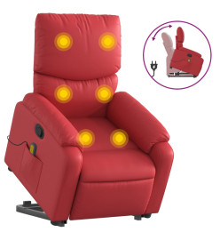 Fauteuil inclinable de massage Rouge Similicuir