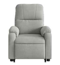 Fauteuil inclinable de massage gris clair tissu microfibre