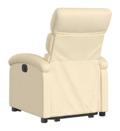 Fauteuil inclinable électrique crème tissu