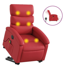 Fauteuil inclinable de massage électrique rouge similicuir