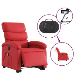 Fauteuil inclinable de massage électrique rouge similicuir