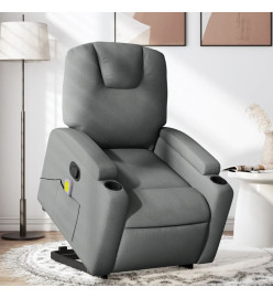 Fauteuil de massage inclinable Gris foncé Tissu