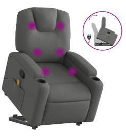 Fauteuil de massage inclinable Gris foncé Tissu