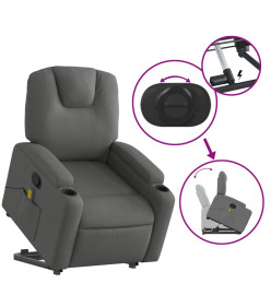 Fauteuil de massage inclinable Gris foncé Tissu