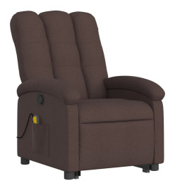 Fauteuil inclinable de massage Marron foncé Tissu