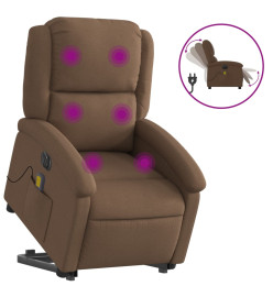 Fauteuil inclinable de massage électrique Marron Tissu