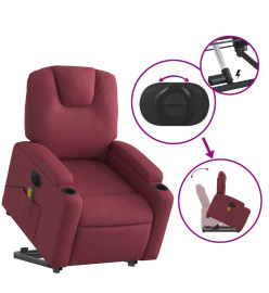 Fauteuil inclinable de massage électrique Rouge bordeaux Tissu