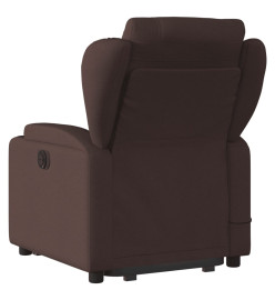 Fauteuil inclinable de massage électrique Marron foncé Tissu