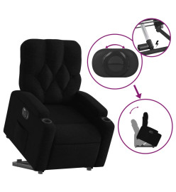 Fauteuil inclinable électrique noir tissu