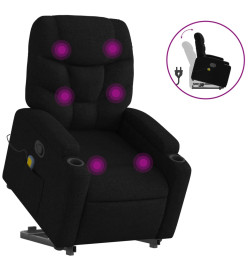 Fauteuil de massage inclinable Noir Tissu