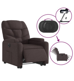 Fauteuil inclinable électrique marron foncé tissu