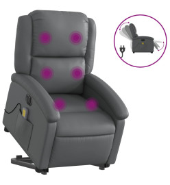 Fauteuil inclinable de massage électrique gris similicuir