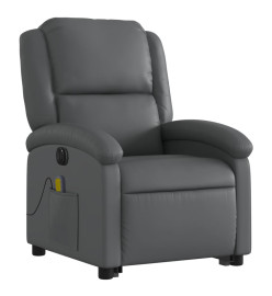 Fauteuil inclinable de massage électrique gris similicuir