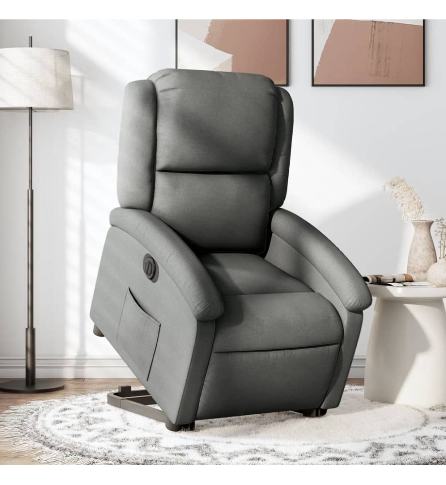 Fauteuil inclinable électrique gris foncé tissu