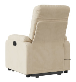 Fauteuil inclinable de massage crème tissu microfibre