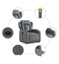 Fauteuil inclinable de massage Gris Similicuir