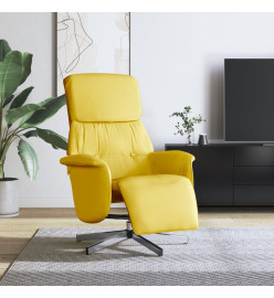 Fauteuil inclinable avec repose-pieds jaune clair tissu