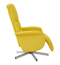 Fauteuil inclinable avec repose-pieds jaune clair tissu