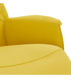 Fauteuil inclinable avec repose-pieds jaune clair tissu