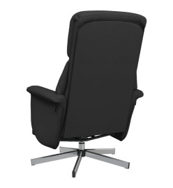 Fauteuil inclinable avec repose-pieds noir tissu