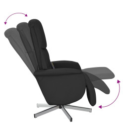 Fauteuil inclinable de massage avec repose-pieds noir tissu