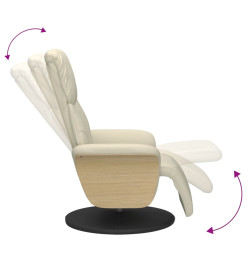 Fauteuil inclinable avec repose-pieds crème similicuir