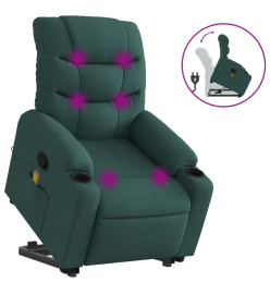 Fauteuil inclinable de massage Vert foncé Tissu