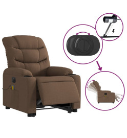 Fauteuil inclinable de massage électrique Marron Tissu