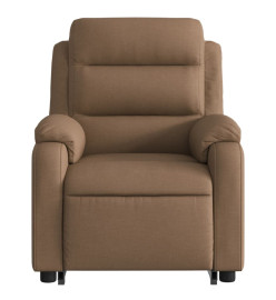 Fauteuil inclinable électrique marron tissu