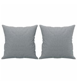 Ensemble de canapés 2 pcs coussins gris clair tissu