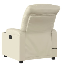 Fauteuil de massage inclinable électrique crème similicuir