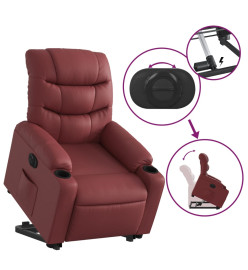 Fauteuil inclinable électrique rouge bordeaux similicuir