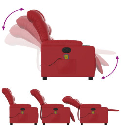 Fauteuil de massage inclinable rouge similicuir