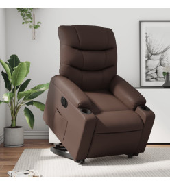 Fauteuil inclinable électrique marron similicuir