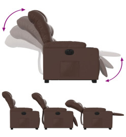 Fauteuil inclinable électrique marron similicuir