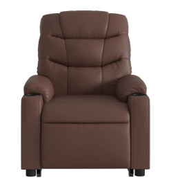 Fauteuil inclinable électrique marron similicuir