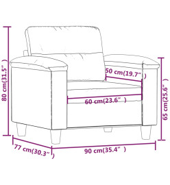 Fauteuil Crème 60 cm Similicuir