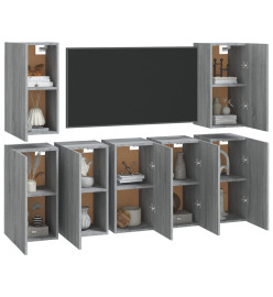 Meubles TV 7 pcs Sonoma gris 30,5x30x60 cm Bois d'ingénierie