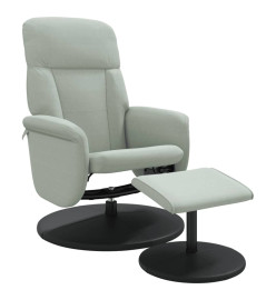 Fauteuil inclinable avec repose-pied gris clair velours