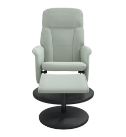 Fauteuil inclinable avec repose-pied gris clair velours