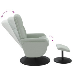 Fauteuil inclinable avec repose-pied gris clair velours