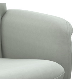 Fauteuil inclinable avec repose-pied gris clair velours