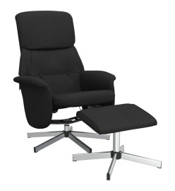 Fauteuil inclinable avec repose-pied noir tissu