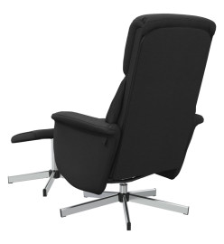 Fauteuil inclinable avec repose-pied noir tissu