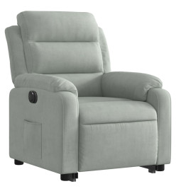 Fauteuil inclinable électrique gris clair velours