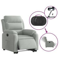 Fauteuil inclinable électrique gris clair velours