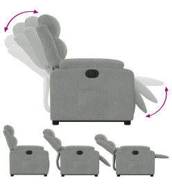 Fauteuil inclinable électrique gris clair velours