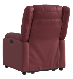 Fauteuil inclinable électrique rouge bordeaux similicuir