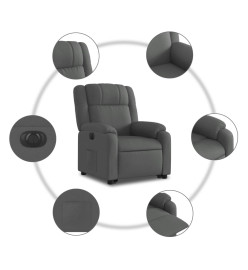 Fauteuil inclinable électrique gris foncé tissu